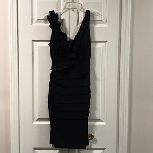 Valerie Bertinelli Elegant Black Layered Dress